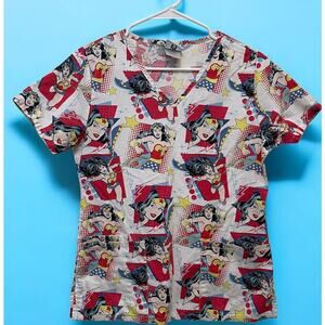 DC Comics Women's Wonder Woman Nurse Medical Smock Top Size XS